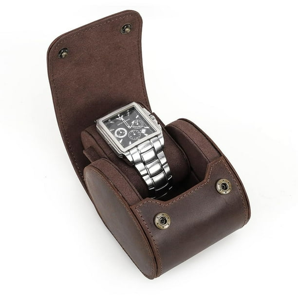Joyero Organizador de Viaje hecho a mano, Caja de Relojes de Cuero para Hombre, Alhajero Portátil para Relojes - Estuche Ideal para Viajes, Regalo