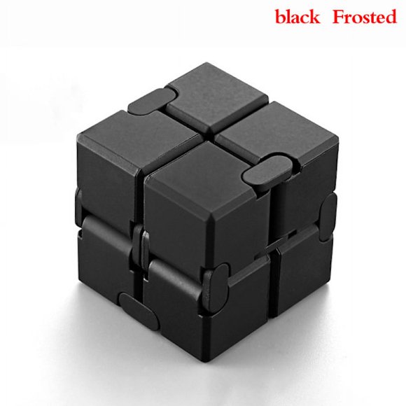 Decompression Toys Premium Metal Infinity Cube Portable Black black