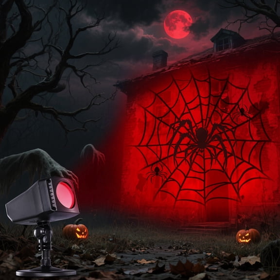 Toodour Halloween Projector Lights Outdoor, Dynamic Spider Projector Lights with Timer, Waterproof Halloween Decorations for Indoor Home Party Garden