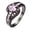 Pink, variant on Oval Zircon Ring Female Ring Oval Ring Fashion White Black Jewelry