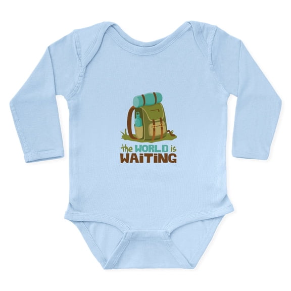 CafePress - The World Is Waiting Body Suit - Long Sleeve Cotton Baby Bodysuit