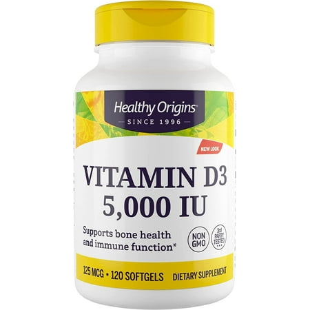 Healthy Origins Vitamin D3 5,000 IU, 120 Softgels