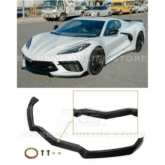 Extreme Online Store Replacement for 2020-Present Chevrolet Corvette C8 | GM 5VM Style ABS Plastic Painted Carbon Flash Metallic Front Bumper Lower Lip Splitter