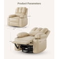 thumbnail image 2 of Garvee 22 inch Width Power Rocker Recline, 360° Rocker Swivel Recliner, Heat and Massage, Beige, 2 of 8