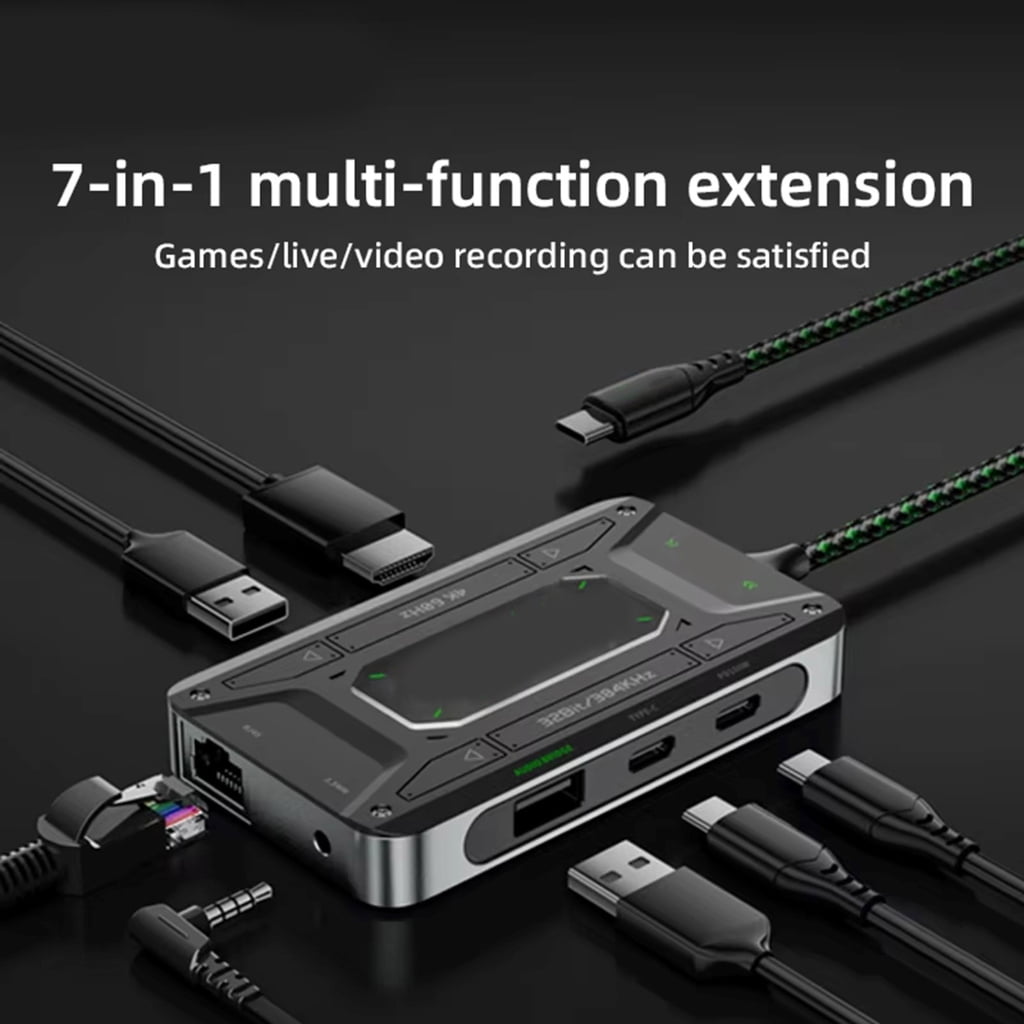 WINDLAND Earphones Converter For DS7/DS7Pro Headphone Adapter Docking Station 1000Mbps Ethernet PD100W and 5Gbps Data Transfer