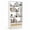 White, variant on Costway 64” Tall Wooden Bookcase, 6-Tier Bookshelf with 8 Open Cubes, Rattan Drawer White
