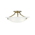 thumbnail image 2 of Livex Lighting 4273-01 Oasis 3-Light Ceiling Mount, Antique Brass, 2 of 4