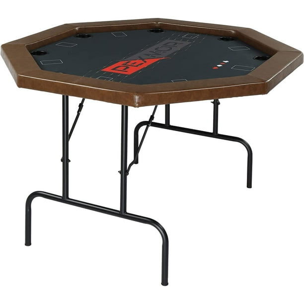PEXMOR 8 Player Foldable Octagonal Poker Table, Folding Blackjack Casino Card Game Table with