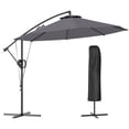 thumbnail image 1 of Outsunny Patio Offset Umbrella with Cover and Wind Protection Strap, Grey, 1 of 10