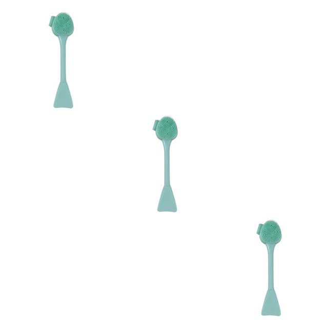 Cepillo de limpieza facial Minnieouse cepillo de masaje facial de silicona doble cabeza pez Verde