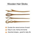 thumbnail image 4 of 7 Pack Vintage Retro Handmade Ancient Chinese Japanese Brown Wooden Hair Sticks Chopsticks Hair Pins Picks Wood Sandalwood Carved Smooth Long Horn Fork Pen Hairpins Clips for Bun Chignon Holder, 4 of 4
