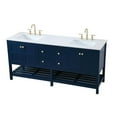 thumbnail image 4 of Elegant Decor Theo 72" Steel and Solid Wood Double Bathroom Vanity in Blue, 4 of 8