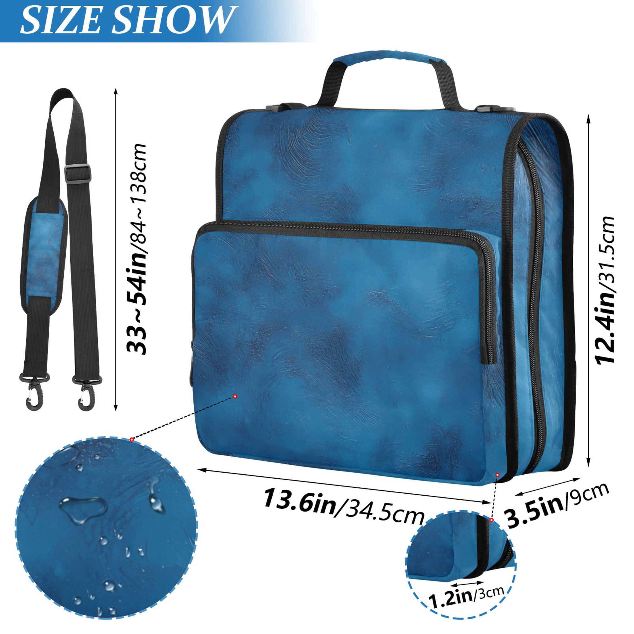 3 Ring Zipper Binder with Shoulder Strap Waterproof Trapper Keeper 2 Inch D-Ring 500 Sheets Capacity Blue Dreamy Fluffy Clouds