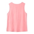 thumbnail image 4 of FDGIU Women's Round Neck Sleeveless Tank Top, Solid Cotton Linen Woven Loose Curved Hem Casual Camisole Blouse, 4 of 8