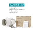 thumbnail image 5 of 4''-8'' Silent Inline Duct Fan Home Power Exhaust Air Extractor Hydroponic Blower For Kitchen Bathroom Bath Grow Tent Vent ,Dual Power Supply, 5 of 5