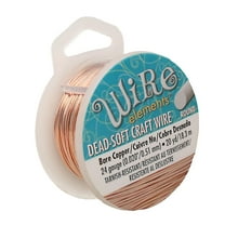 The Beadsmith Wire Elements Craft Wire - Tarnish Resistant, Soft Temper, Round, Bare Copper Color – 0.51mm, 24 Gauge, 20 Yard Spool – Jewelry Making, Wire Wrapping, Floral, & Other DIY Crafts