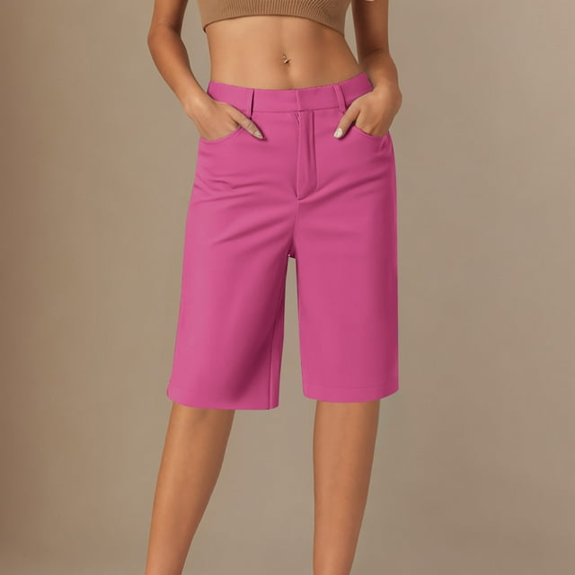 Karight Womens Golf Shorts Lightweight Stretch Loose Fit Knee Length Ladies Bermuda Shorts