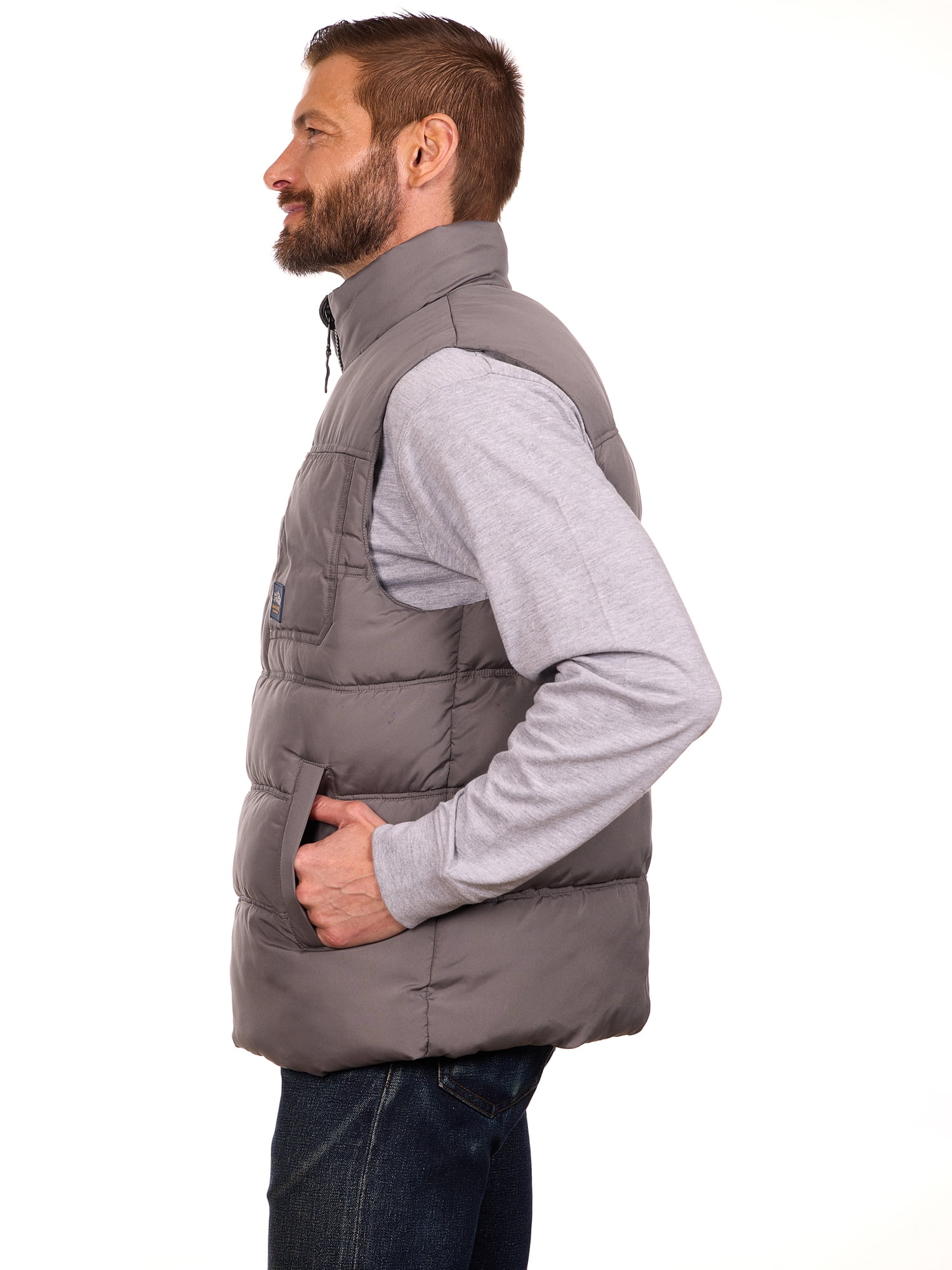 Bass Creek Outfitters Men's Double Needle Quilted Puffer Vest, Sizes M-XXL