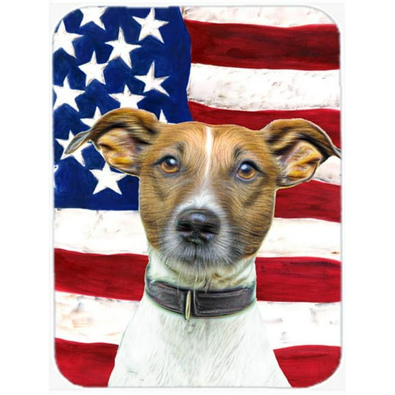 Carolines Treasures  USA American Flag with Jack Russell Terrier Mouse Pad