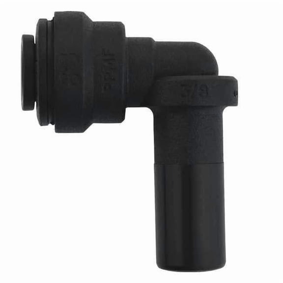 Push-Fit Elbow Fitting, 1/4 in Tube Size, Polypropylene, Black, 10 PK