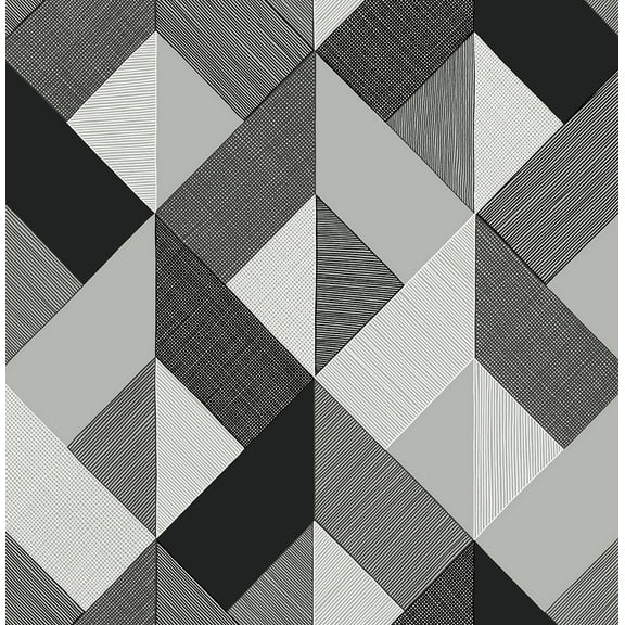 Stacy Garcia Home Greystone Marquetry Peel and Stick Wallpaper