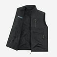 thumbnail image 4 of LpwkSSA Mens Casual Fashion Vest, Zipper Thin Sleeveless Outdoor Multi Pocket Vest for Men Stand Up Slim Fit Casual Solid Collar Breathable Workwear Black XXXXXL, 4 of 4
