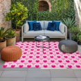 thumbnail image 2 of Valentine Outdoor Rug for Patio/Deck/Porch, Non-Slip Large Area Rug 5 x 8 Ft, Pink Love Heart Farmhouse Plaid Indoor Outdoor Rugs Washable Area Rugs, Reversible Camping Rug Carpet Runner, 2 of 8