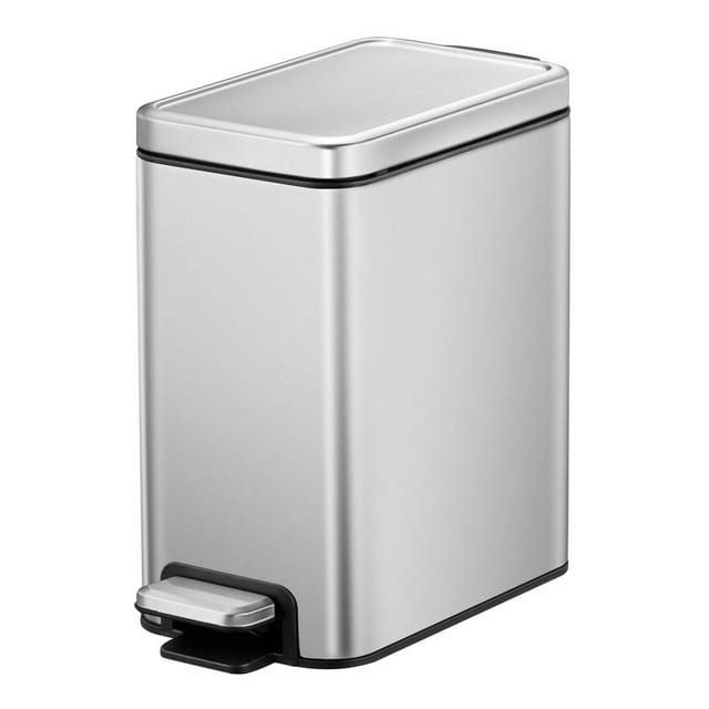 Bote de basura Hometrends Modelo con Pedal Color Metal rectangular 10 Litros