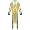 thumbnail image 6 of Haitryli Women's Galaxy Astronaut Metallic Jumpsuit Spacewoman Costume Bodysuit Catsuit Clubwear Gold 4XL, 6 of 7