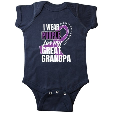 

Inktastic Chronic Pain I Wear Purple For My Great Grandpa Gift Baby Boy or Baby Girl Bodysuit