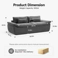 thumbnail image 2 of 89" Cloud Boneless Loveseat Sofa Couch, Deep Seat 2-Seater Comfy Chenille Grey Couch with Lumbar Pillows, Modern Compressed Living Room Sofa, 2 of 7