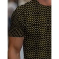 thumbnail image 4 of Men's T-shirt, suitable for restaurant use, black with gold design, breathable fabric, providing comfort and durability, perfect for casual outings, enhancing style and appearance., 4 of 6