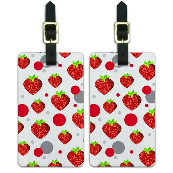Graphics and More Strawberry Luggage Suitcase Carry-On ID Tags Set of 2