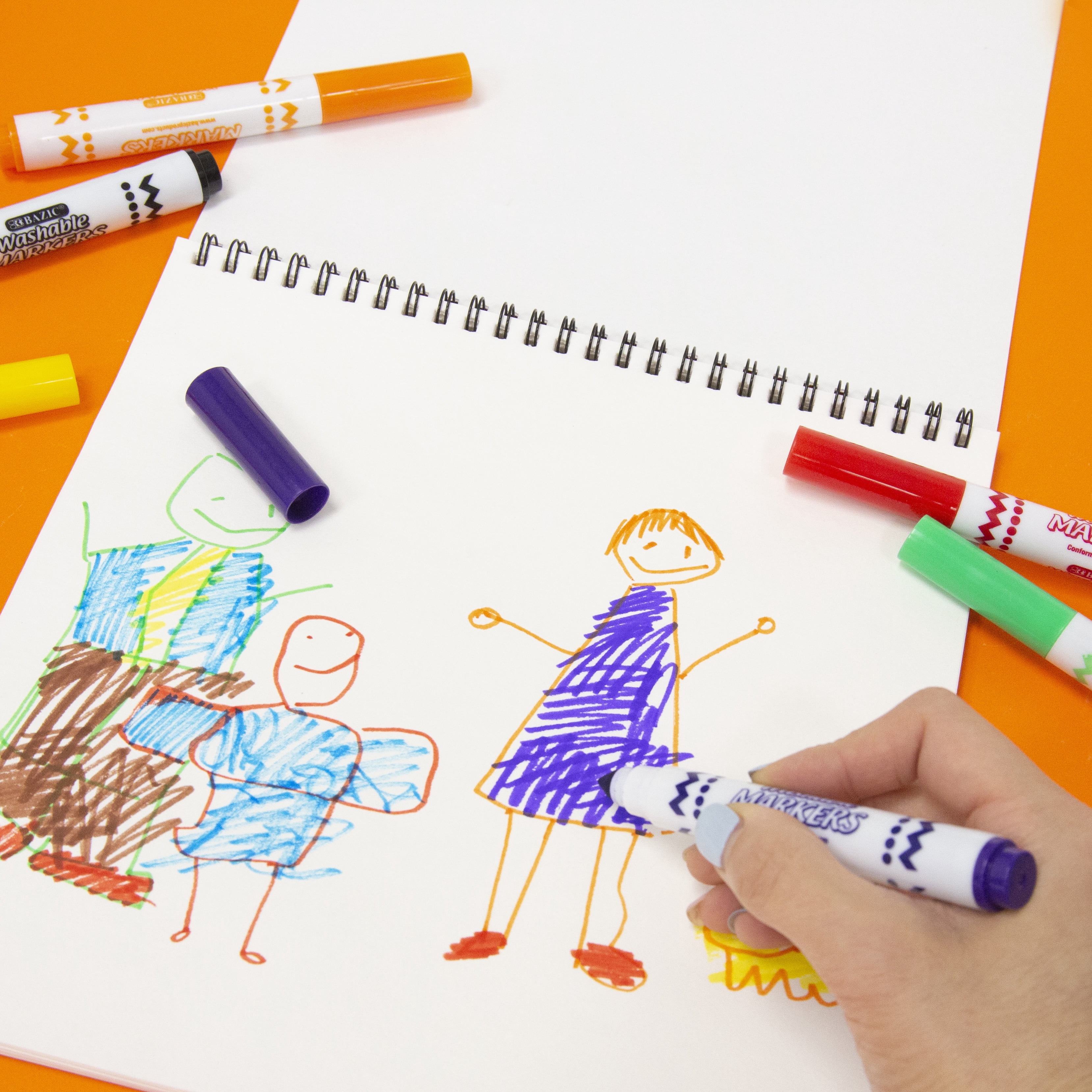 Bazic Products  Washable Markers, Jumbo Classroom Pack - 200 Count - 8 Colors