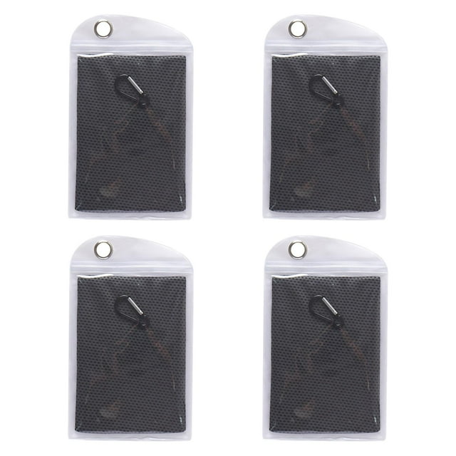 jinwen 4 Pcs Serviettes Rafraîchissantes Serviettes pour Course Camping Activités Extérieures Noir