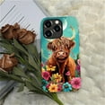 thumbnail image 6 of Punmada Compatible with iPhone 11 Pro Matte Case For Girl Boy Full Body Protective Hard Shell Esthetics Pattern Flower Highland Cow, 6 of 7
