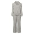 thumbnail image 6 of Women's Half Zip Sweatshirt & Wide Leg Sweatpants Tracksuit Set - Material, Casual Lounge Outfit - Fall/Winter Two Piece Matching Set - US 4-22 Sizes, 6 of 8