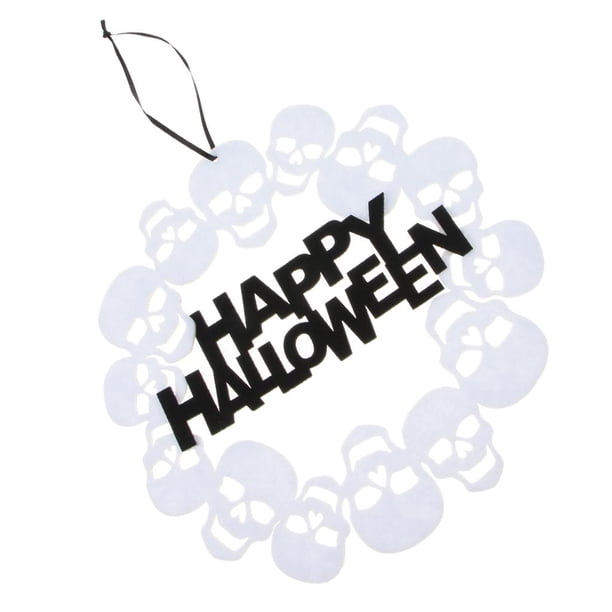 Cráneo de Halloween feliz colgando, signo colgante de Halloween, decoración colgante Happy Halloween, colgante colgante de cráneo, decoración de la puerta de la pared del cráneo, fuentes