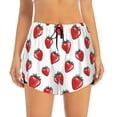 thumbnail image 2 of Sigee Hand Drawn Strawberry for Women's Athletic Shorts High Waisted Running Shorts Pocket Sporty Short Gym Elastic Workout ShortsSmall, 2 of 9