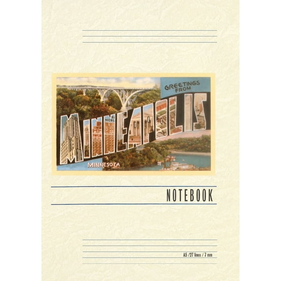 Vintage Lined Notebook Greetings from Minneapolis, (Paperback)