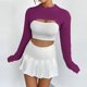 thumbnail image 1 of Blusa de punto ins europea y americana para mujer, diseño de nicho, estilo ultracorto, media blusa sexy, 1 of 4