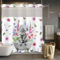 thumbnail image 5 of No Hook Shower Curtains with Snap-in Liner Set, Pink Flowers Yak Waterproof Hotel Style Bathroom Shower Curtain, Vintage Spring Floral Bathtub Watercolor Breathable Mesh Top Bath Curtains 72''x72'', 5 of 9