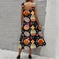 thumbnail image 4 of LWavelet Women's Square Neck Ruffle Strap Bunny & Easter Egg Print Tiered Midi Dress for Easter & Casual Wear Black XL, 4 of 5