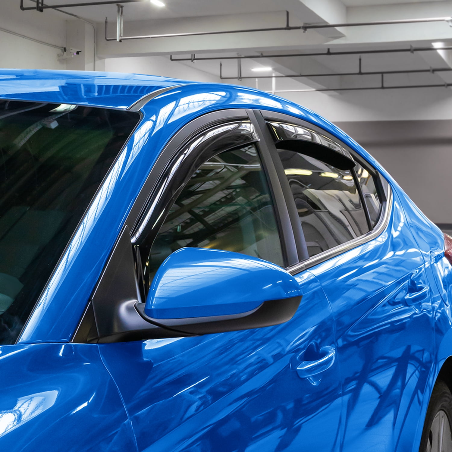 Goodyear Shatterproof in-Channel Window Deflectors for Hyundai Elantra 2017-2020, Rain Guards, Window Visors for Cars, Vent Deflector, Car Accessories, 4 pcs - GY003459LP