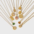 thumbnail image 3 of Nvzi El colgante de collar hecho a mano tiene un anillo circular hueco engastado con un collar colgante de circonita (oro), 3 of 5