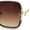 Beige - Brown, variant on Womens Oversized Rectangle Floral Chain Arm Designer Fashion Sunglasses Tortoise - Brown