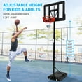thumbnail image 4 of Ensemble de Filet de Panier de Basketball Portable, Panier de Basketball et Support à Hauteur Réglable avec Panneau Arrière Incassable, Rebondisseur et Roues, 4 of 7