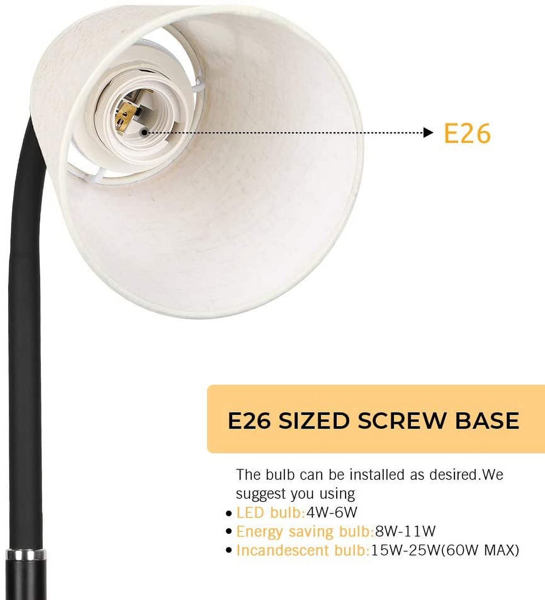 Modern Floor Lamp - 360°Adjustable Standing Lamp with Weighted Base