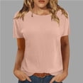 thumbnail image 2 of Timegard Womens Tops Crew Neck Short Sleeve Ribbed Solid Color Comfy Blouse Basic Tee Casual Loose Tops, 2 of 6