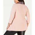 thumbnail image 2 of Ny Collection Women’s Plus Size Handkerchief-Hem Top & Printed Scarfs, Pastel Pink, 2X Plus, 2 of 5